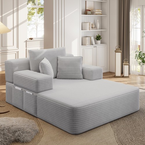 Modern plush corduroy sofa - plush,