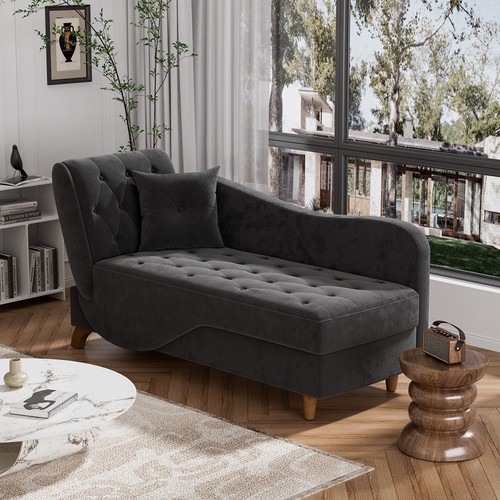 Velvet chaise lounge bed - chaise,