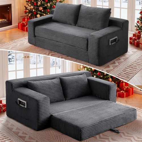 Corduroy chaise futon sofa - corduroy,